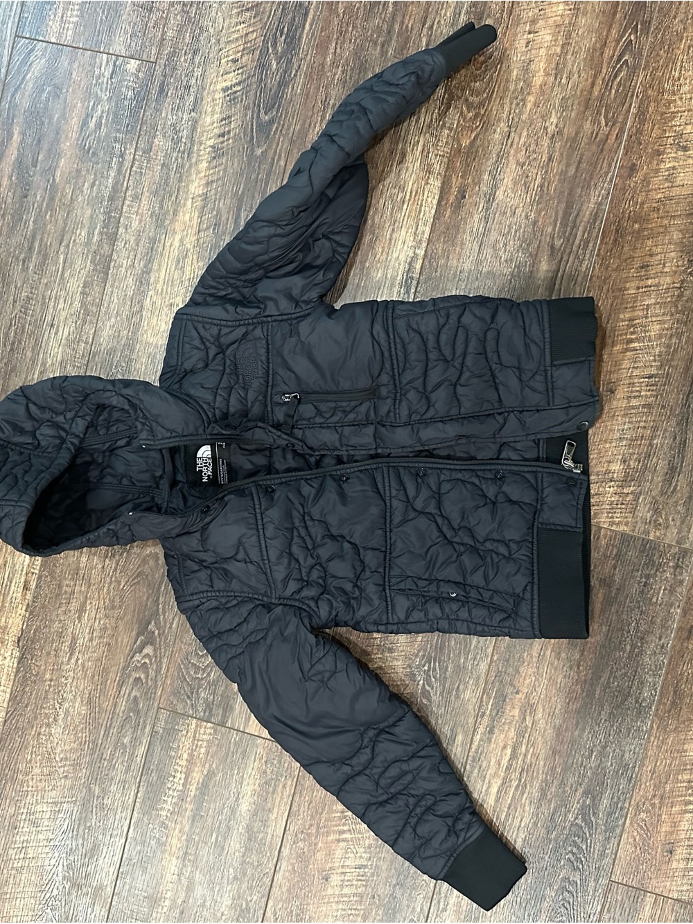 The North Face Kids Black Quilted Hooded Puffer Jacket